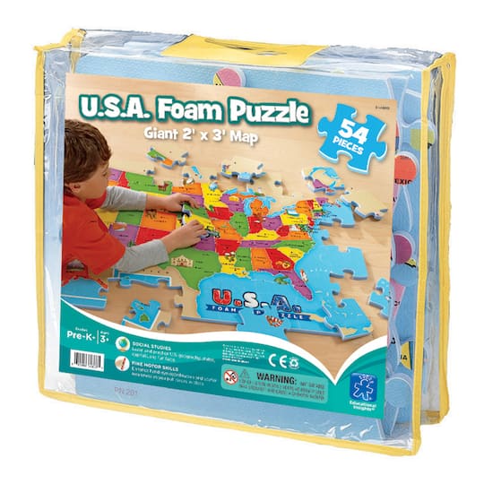 U.S.A. Foam Map 54 Piece Floor Puzzle